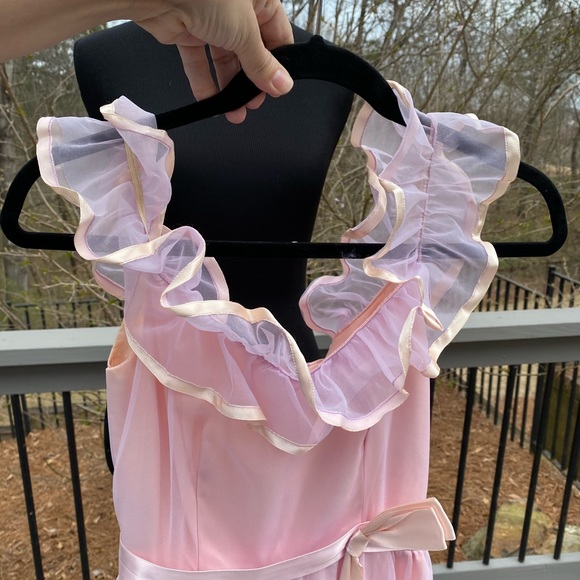 Vintage 70s 80s Cottagecore Ruffle Union Label Gown - Picture 4 of 16